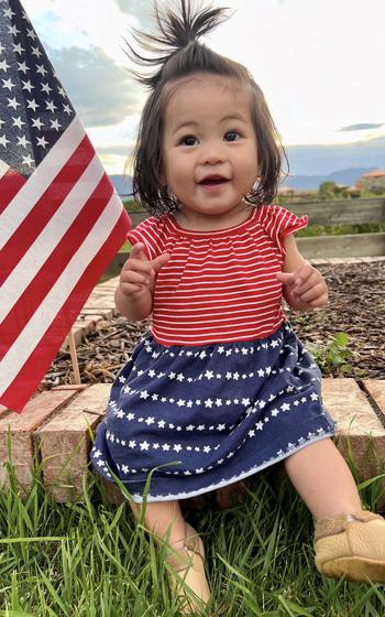 Madison Mendoza, shown in an undated family photo, was selected as the new Gerber spokesbaby after winning the company’s 2023 photo competition. Maddie’s father is an Air Force Academy graduate and military physician.  