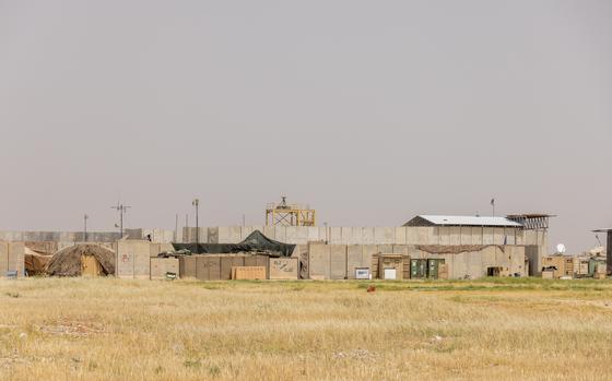 U.S. Army Camp is continually updated as Soldiers work to “improve their foxhole”, May 1, 2025, at Rumalyn Landing Zone, Syria. T-walls are strategically positioned to mitigate blast effects and enhance perimeter security, forming a critical component of base force protection measures. (U.S. Army photo by Capt. Andrew Lightsey IV)