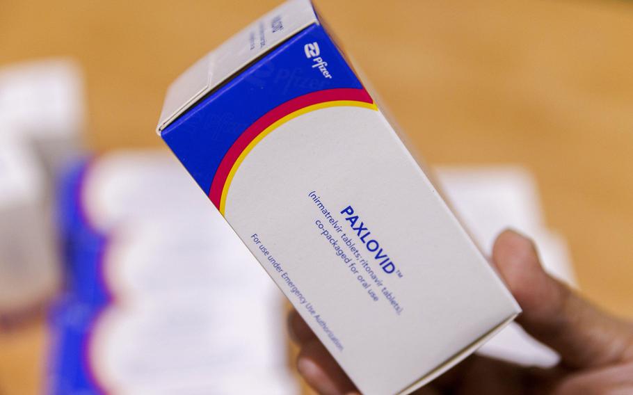 Boxes of Pfizer Inc.’s Paxlovid antiviral medication arranged in a warehouse in Shoham, Israel, on Jan. 18, 2022. 