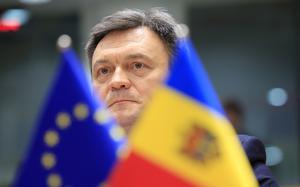 FILE - Moldova's Prime Minister Dorin Recean waits for the start of the EU-Moldova Association Council at the European Council building in Brussels, on May 21, 2024. (AP Photo/Geert Vanden Wijngaert, File)