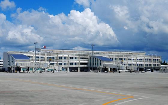 Naha Airport on Okinawa is pictured in 2014.