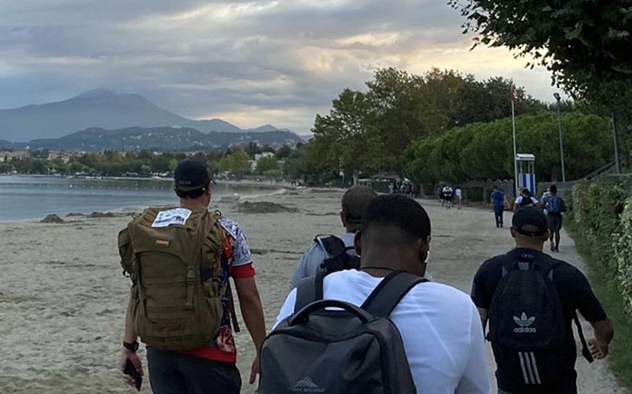 About 350 173rd Airborne Brigade paratroopers took part Sept. 2, 2021, in an annual 12-hour, 40-mile hike along Lake Garda that  memorializes Brig. Gen. William Darby, who was killed in April 1945 by a German artillery shell. One  paratrooper, a sergeant, completed the 40 miles  in eight hours.