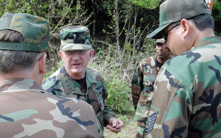 Chaplains may wear their occupational badge sewn on and centered above the visor, under an Air Force change that allows airmen to wear tactical operational camouflage pattern caps.