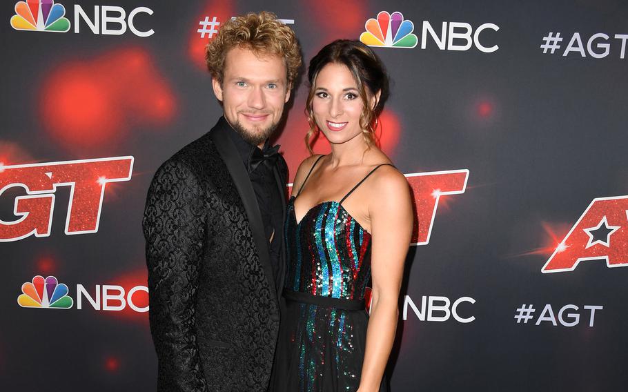 The Clairvoyants Thommy Ten and Amélie van Tass on a August 2021 red carpet. 