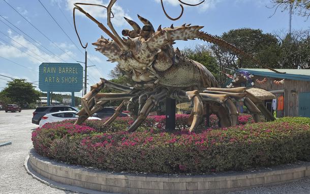 A view of the giant lobster in front of Rain Barrel Village, Islamorada, Fla. 