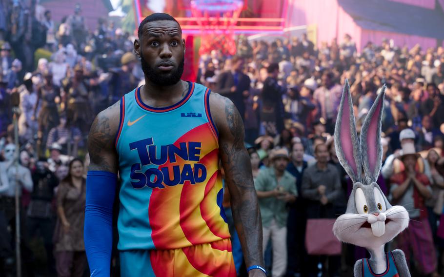 LeBron James, left, and Bugs Bunny in "Space Jam: A New Legacy." 