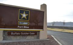 The Buffalo Soldier Gate at Fort Bliss, Texas is shown in this undated file photo.