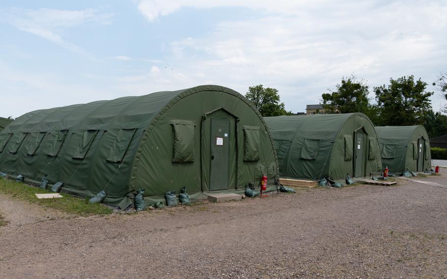 Tents are set up to house U.S. soldiers.