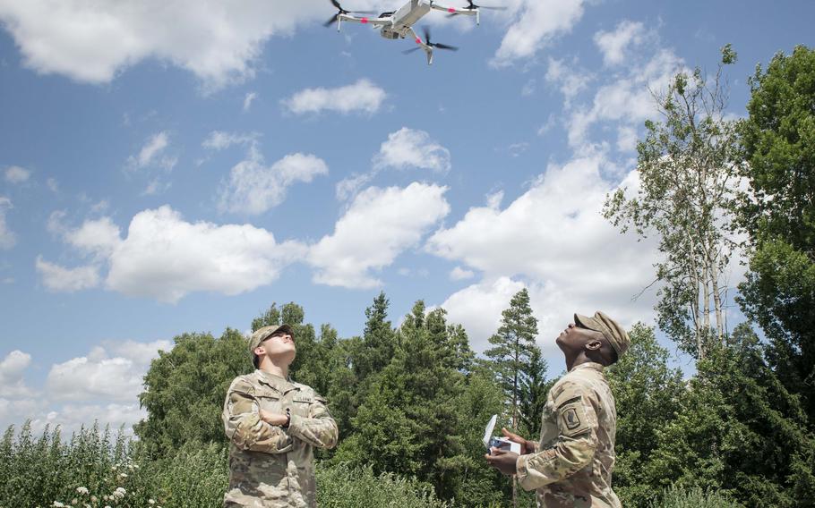 A Skydio X10D drone is launched.