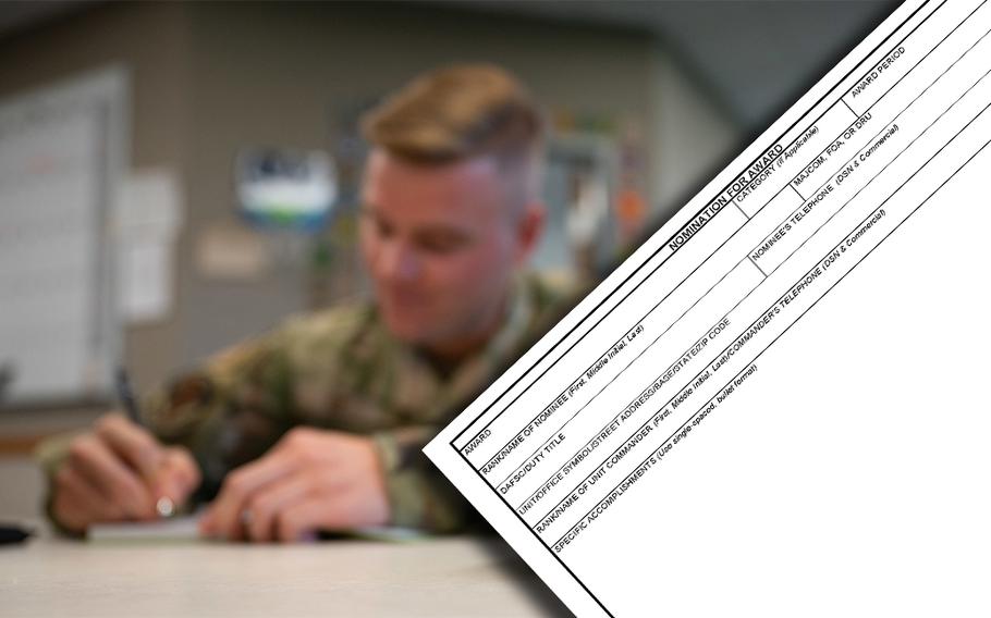 The Air Force now requires narrative-style writing on all award forms starting October 2022. The change removes line limits for bullet statements and allows airmen more text to outline their accomplishments.