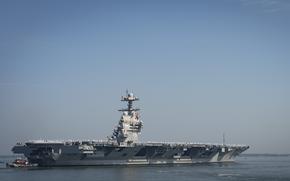 NORFOLK, Va. – (June 24, 2025) The world's largest aircraft carrier, USS Gerald R. Ford (CVN 78), departs Naval Station Norfolk, June 24, for a regularly scheduled deployment. The Gerald R. Ford Carrier Strike Group, comprised of nearly 4,500 Sailors, will deploy to the U.S. European Command area of responsibility. The GRFCSG will deploy as an integrated naval force in support of economic prosperity, national security, and national defense. (U.S. Navy photo by Mass Communication Specialist 1st Class Anderson W. Branch)