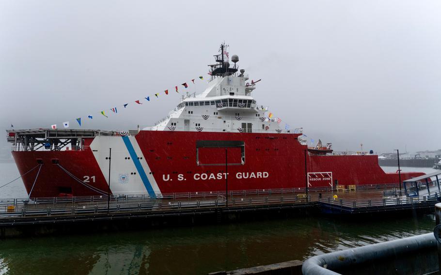 The Storis docked.
