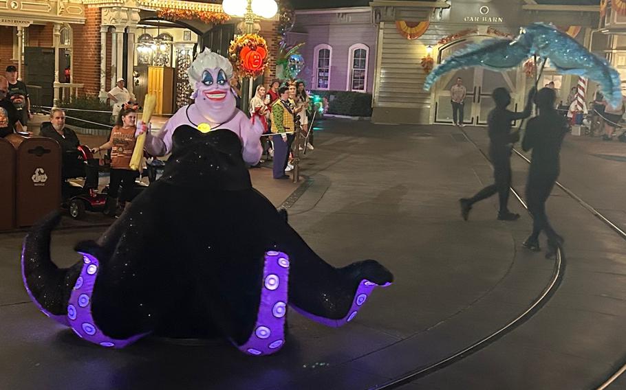 Ursula, a villain from “The Little Mermaid,” is an addition to Mickey’s Boo-to-You Halloween Parade, part of Mickey’s Not-So-Scary Halloween Party, an after-hours event at Disney World’s Magic Kingdom. Disneyland in California has its own Halloween-themed events and attractions like the Oogie Boogie after-hours Bash. 