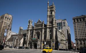The exterior of the Masonic Temple at 1 N. Broad Street in Center City, Philadelphia.