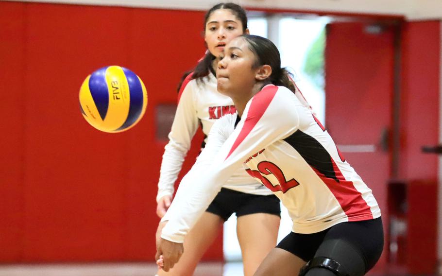 Adrianna Dogojo bumps the ball.