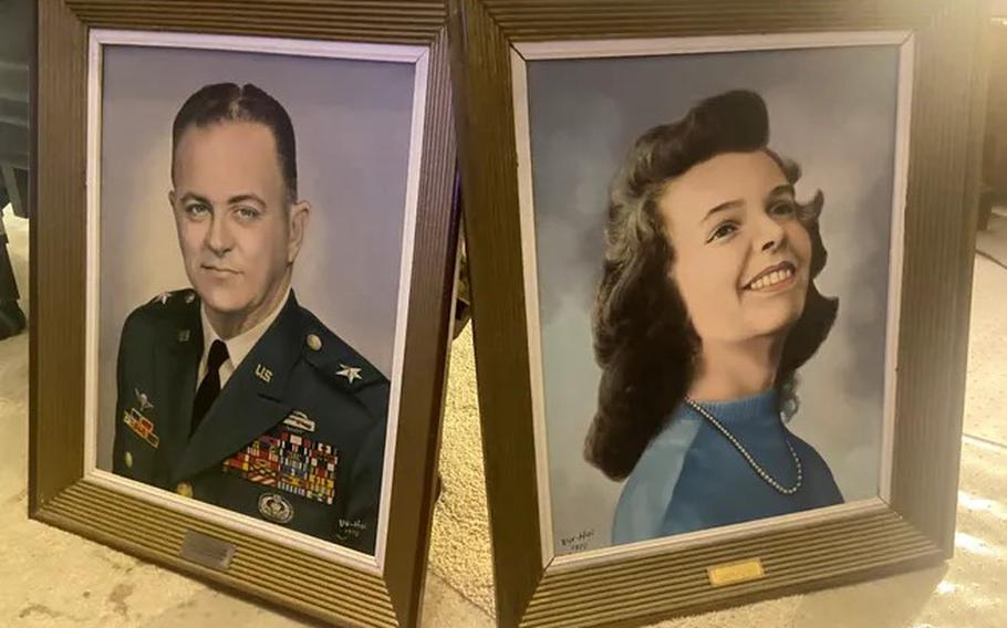 A Vietnamese artist made these portraits of Maj. Gen. Michael Healy and his wife, Jacklyn. 