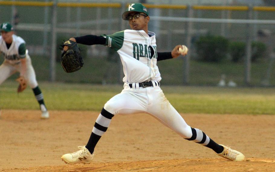 Luka Koja pitches.