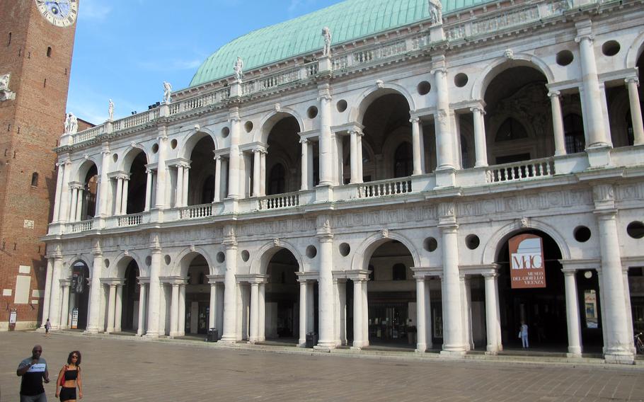 The Palladian Basilica, designed by Renaissance architect Andreas Palladio, whose works inspired Thomas Jefferson, just recently reopened after pandemic lockdowns in Italy lasting more than a year. A Vicenza landmark, it opened with an art exhibit commemorating the 700th anniversary of the poet Dante's death.