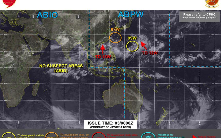 Final warning issued on Tropical Depression 12W late Tuesday evening.