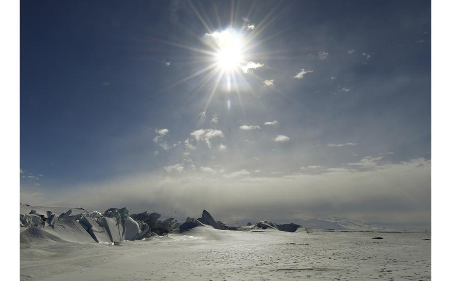 A frozen section of the Ross Sea at the Scott Base in Antarctica is seen on Nov. 12, 2016.