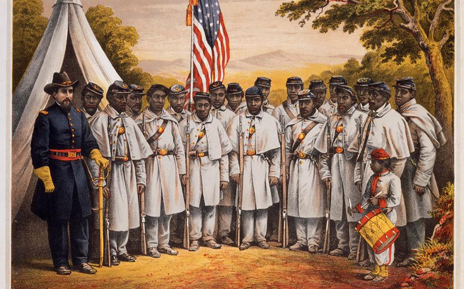 Black troops in Pennsylvania during the Civil War.