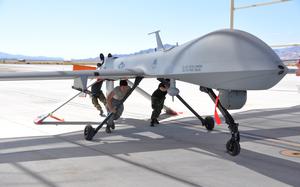 Hed: Creech Air Force Base, 2009

Creech Air Force Base, Nevada, Sep. 15, 2009:
Airmen at Creech Air Force Base, Nev. push a Predator drone back to the hanger for maintenance. Most of the Air Force’s Predator and Reaper drones are downrange in Iraq and Afghanistan, but some are Stateside for training.

META TAGS: Operation Iraqi Freedom; Operation Enduring Freedom; Wars on Terror; U.S. Air Force