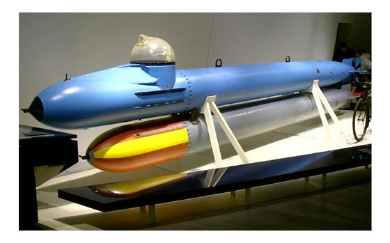 German one-man torpedo submarine, “Marder.“ 