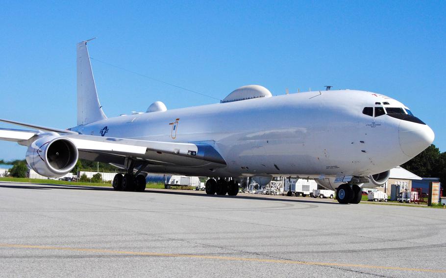 An E-6B Mercury prepares for takeoff at Naval Air Station Patuxent River, Md., Aug. 8, 2022. 