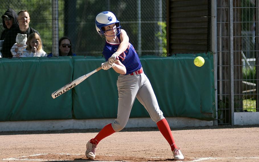 Charlie Rhyne swings at a pitch.