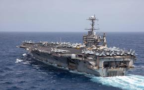 U.S. CENTRAL COMMAND AREA OF RESPONSIBILITY (April 4, 2025) The Nimitz-class aircraft carrier USS Harry S. Truman (CVN 75) sails in the U.S. Central Command area of responsibility. (Official U.S. Navy photo)