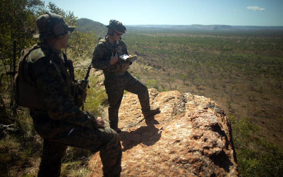 Members of Marine Rotational Force – Darwin train this summer at Yampi Sound Training Area in Western Australia. 