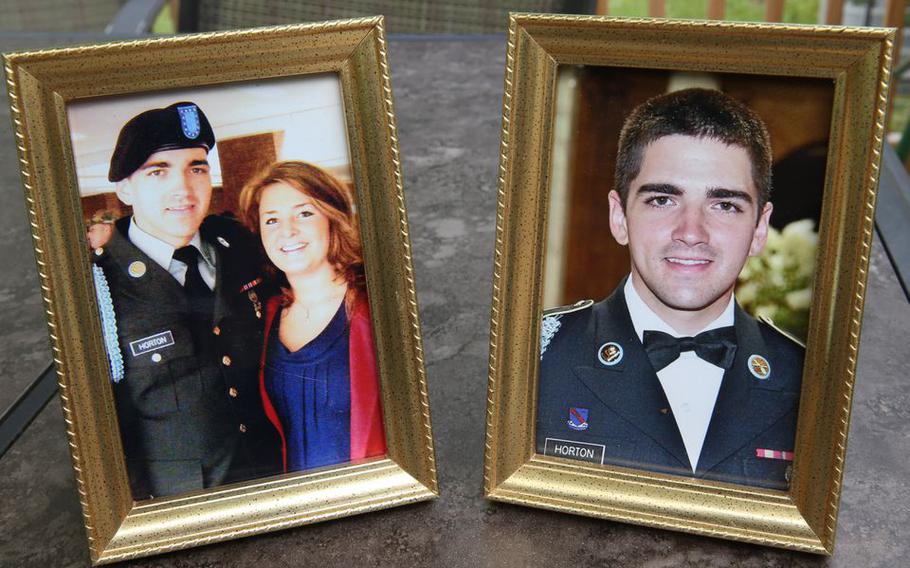 Photos of U.S. Army Specialist Christopher Horton are cherished memories for Lorain County native Jane Horton, who lost her husband in Afghanistan in 2011. Photographed October 14, 2021.