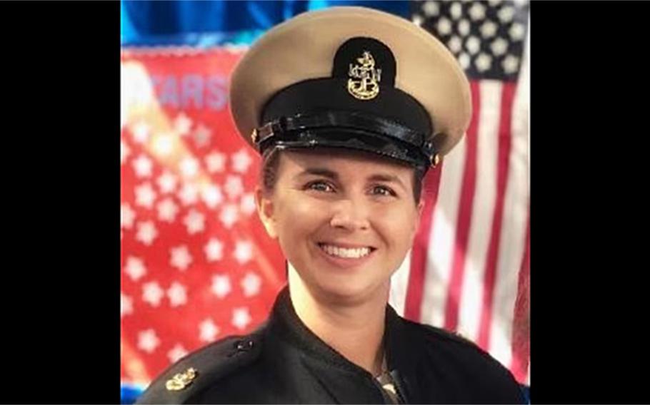 Senior Chief Petty Officer Jessica Saunders is the first senior chief gunner’s mate in the Navy’s 230-year history to be promoted to master chief petty officer.