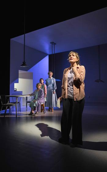 From left to right, Judy Kuhn, Riglee Ruth Bryson, Kerstin Anderson, and Lora Lee Gayer in “Unknown Soldier”. Photo by Teresa Castracane.