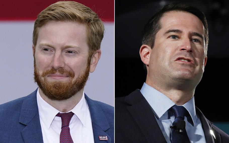 Reps Peter Meijer, R-Mich. left and Seth Moulton, D-Mass.