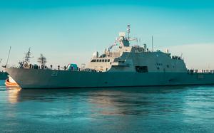 250326-N-OZ224-3072



NAVAL STATION MAYPORT, Fla. (Mar. 26, 2025) - The Freedom-class littoral combat ship USS Minneapolis-Saint Paul (LCS 21) departs Naval Station Mayport for her maiden deployment, Mar. 26, 2025. LCS 21 is deploying to the U.S. 4th Fleet area of operations is support of counter-illicit drug trafficking operations. (U.S. Navy photo by Mass Communication Specialist 1st Class Brandon J. Vinson)