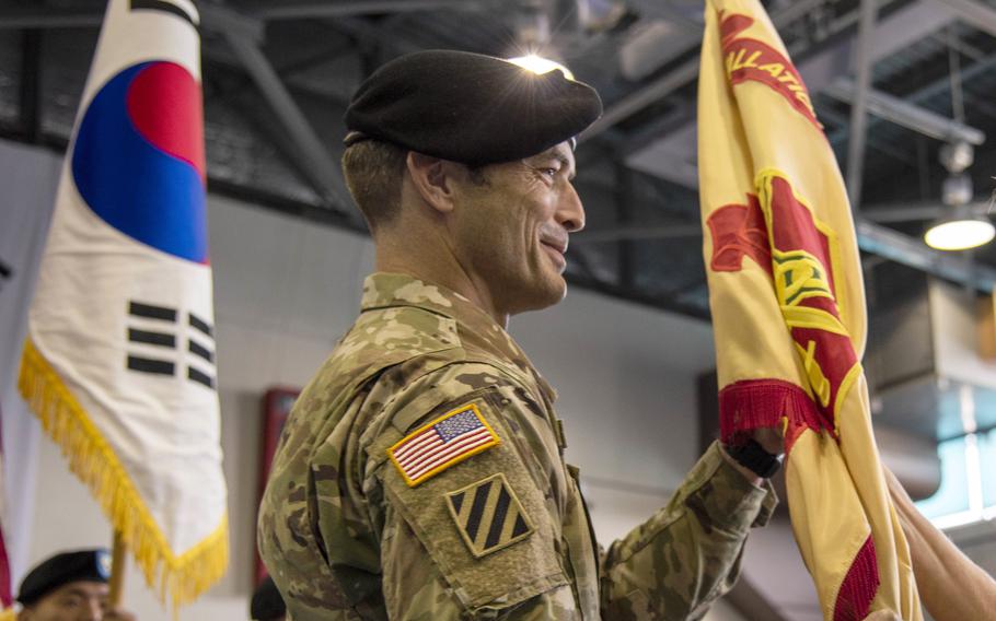 Col. Edward Ballanco wrapped up his final assignment as U.S. Army Garrison Daegu’s commander at Camp Walker, South Korea, Monday, July 12, 2021.