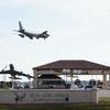 A KC-135 refueling aircraft flies over the Dale Mabry entrance of Macdill Air Force Base while coming in for a landing on Wednesday, Jan. 27, 2021 in Tampa.