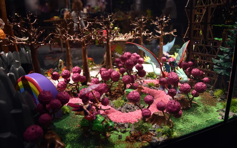 Adventures of Ayuma is among the intricate Playmobil dioramas on display through Sept. 15 at the Historical Museum of the Pfalz in Speyer, Germany. “We Love Playmobil” is an exhibition celebrating the 50th anniversary of the German toy.