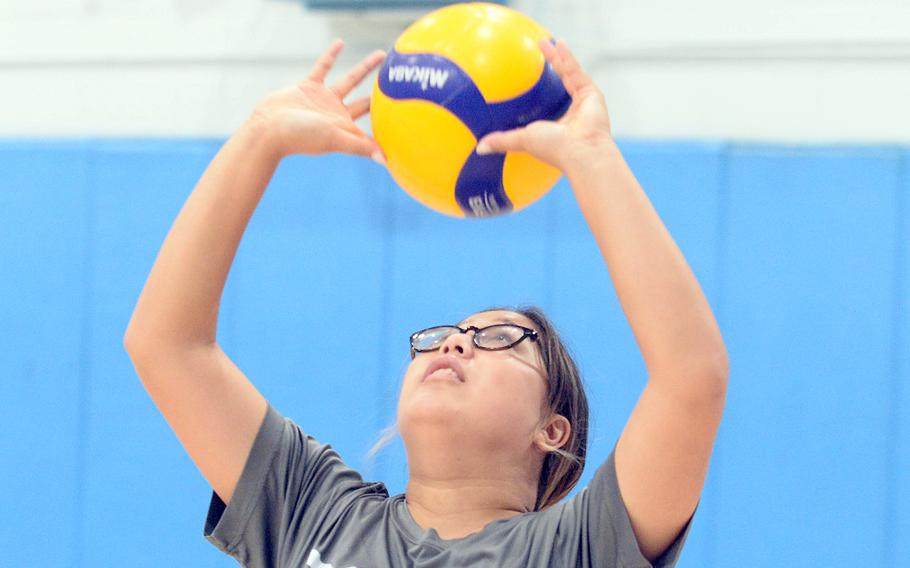 Senior Angela Serrano will line up at setter for Osan's girls volleyball team.