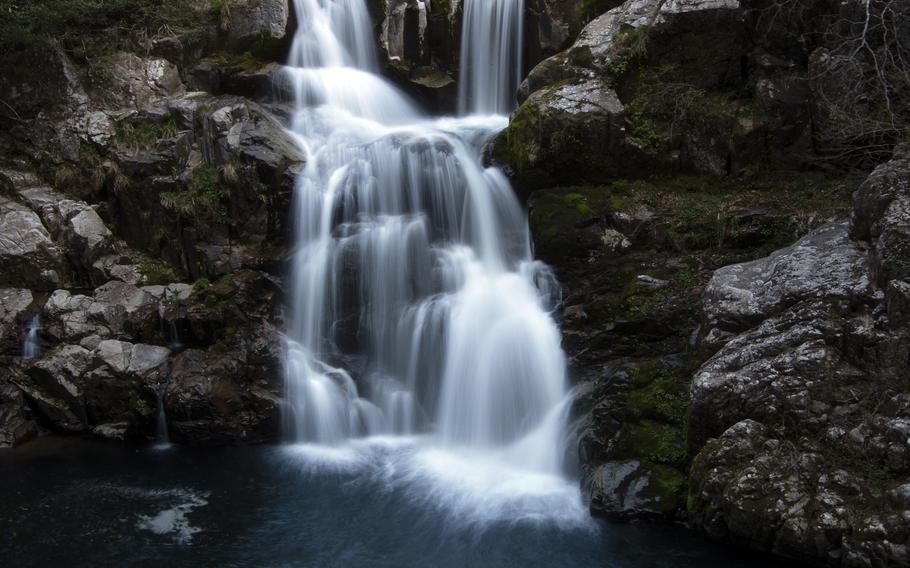 The Sandandaki waterfall in Hiroshima prefecture, Japan. 