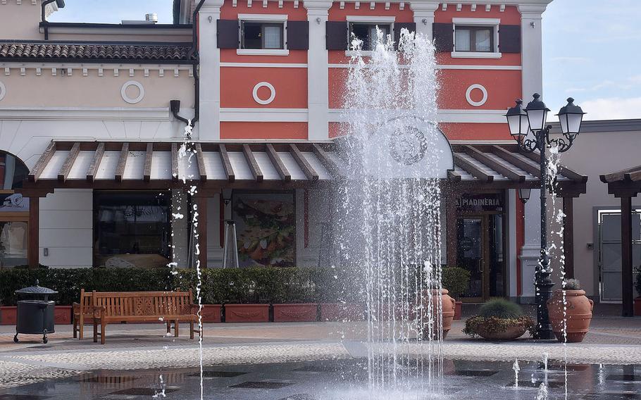 These fountains go dormant for a bit before suddenly springing back to life at the Noventa di Piave Designer Outlet mall in northeast Italy.