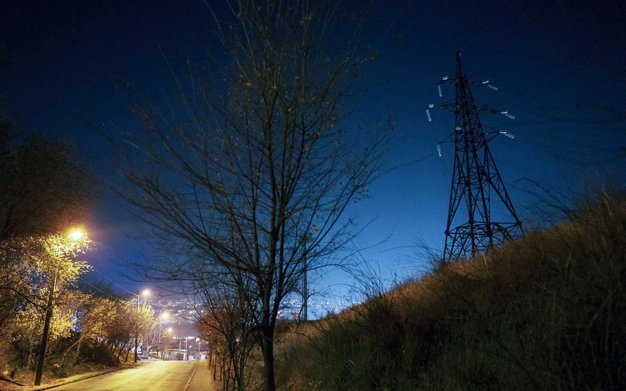 Power lines on the outskirts of Chisinau, Moldova.