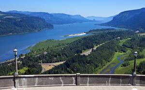 Columbia River Gorge from Vista House, Crown Point, near Corbett, Ore. 