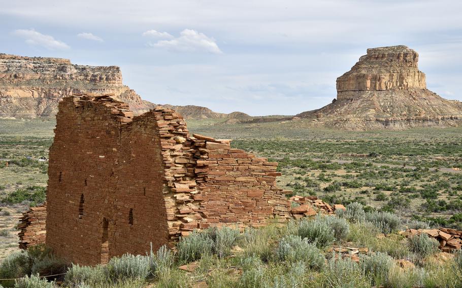 The ruins of a Una Vida house, built by ancient Puebloan people, is seen at Chaco Culture National Historical Park on May 20, 2015. 
