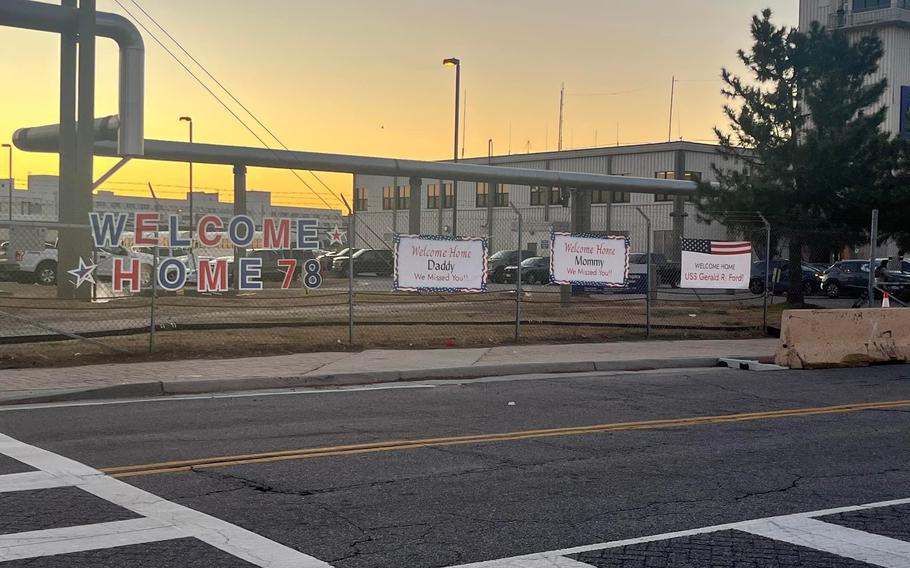 Naval Station Norfolk gets ready for USS Gerald R. Ford’s homecoming following its first combat deployment. 