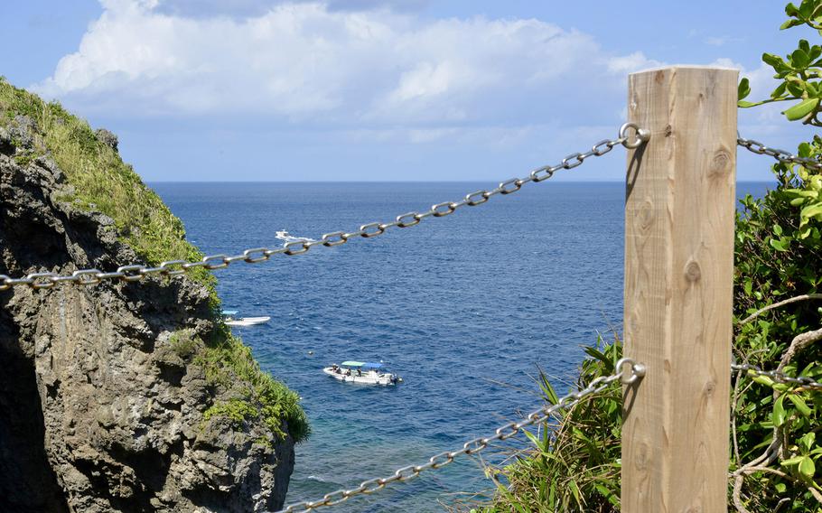 Blue Cave, a popular diving spot on Okinawa, is pictured on Oct. 27, 2022.