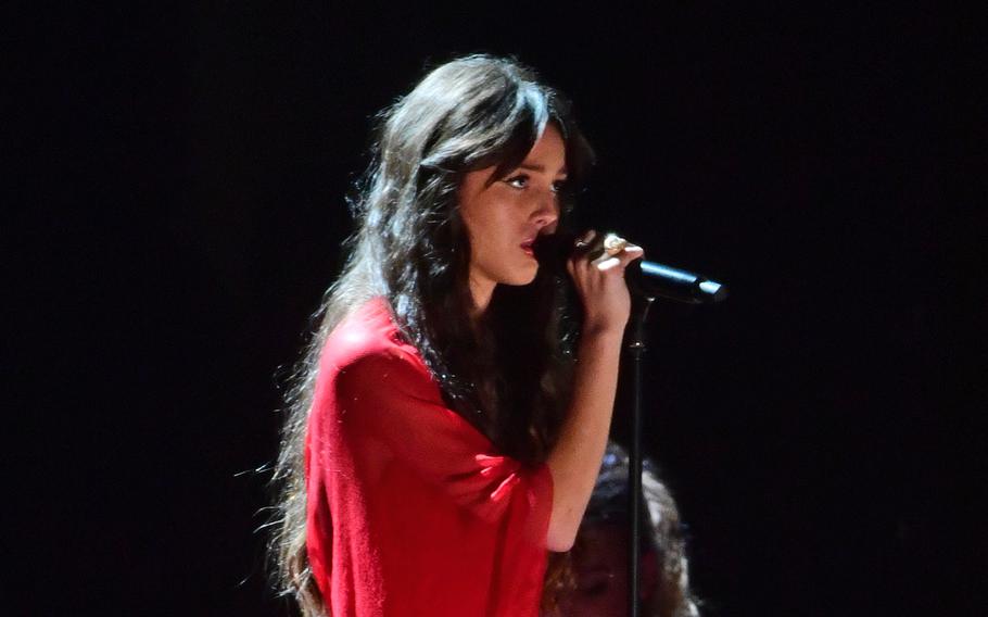 Olivia Rodrigo performs during the Brit Awards 2021 at the O2 Arena in London on May 11, 2021. 