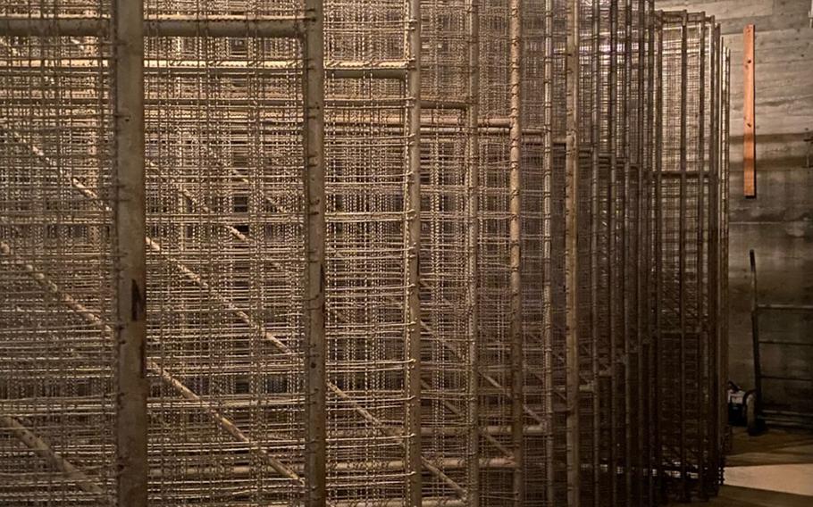 The racks of De Kluis (the Vault) held more than 750 Dutch masterpieces during World War II. The room was empty during a Feb. 27, 2023, underground tour in Maastricht, Netherlands.