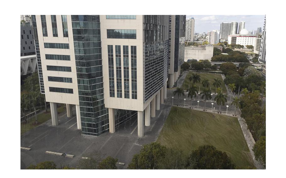 The Wilkie D. Ferguson Jr. federal courthouse is seen on Jan. 4, 2022, in Miami. Mario Antonio Palacios Palacios, a suspect in the assassination of Haitian President Jovenel Moïse, faced charges in the Southern District of Florida's Miami courthouse. 